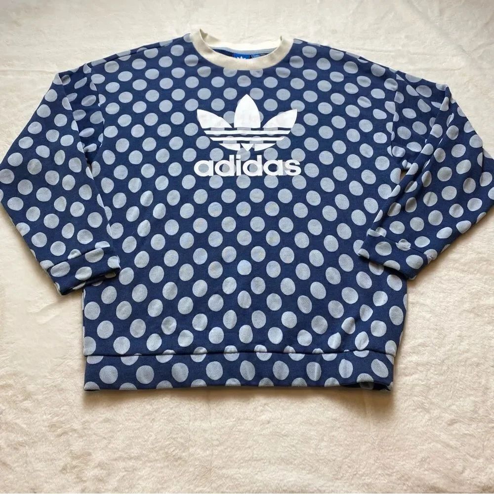 Adidas 2 Tone Blue Circle Trefoil Sweatshirt Size Medium